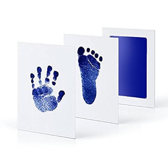 Stamp My Feet Custom Baby Footprint Kit - Blue Chevron